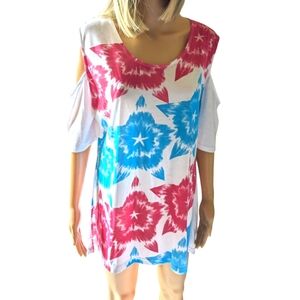 M&C Sportswear red, white & blue patriotic Cover Up, or Top 🇺🇸🇺🇸🇺🇸